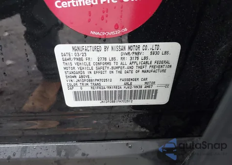 2023 Nissan Ariya Evolve+ z USA, uszkodzony, nr VIN JN1DF0BB1PM702512